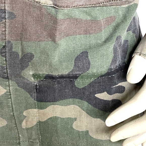 VINTAGE RILEY GREEN CAMO COTTON COMBAT JACKET SIZE: M / L - Picture 6 of 9